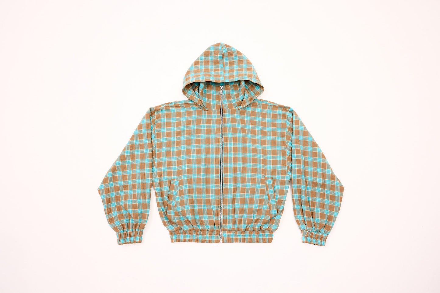 0024 PLAID HOODED TRACK JKT