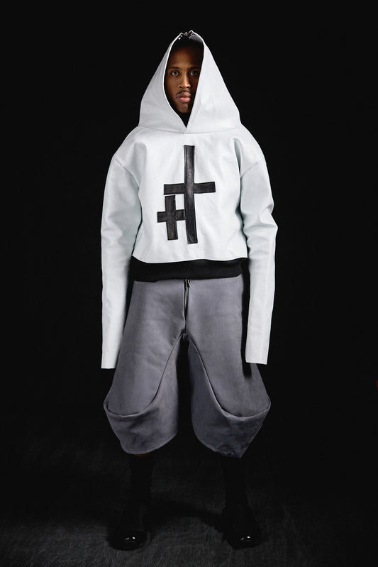 0024 DOUBLE CROSS HOOD HEAVY LEATHER